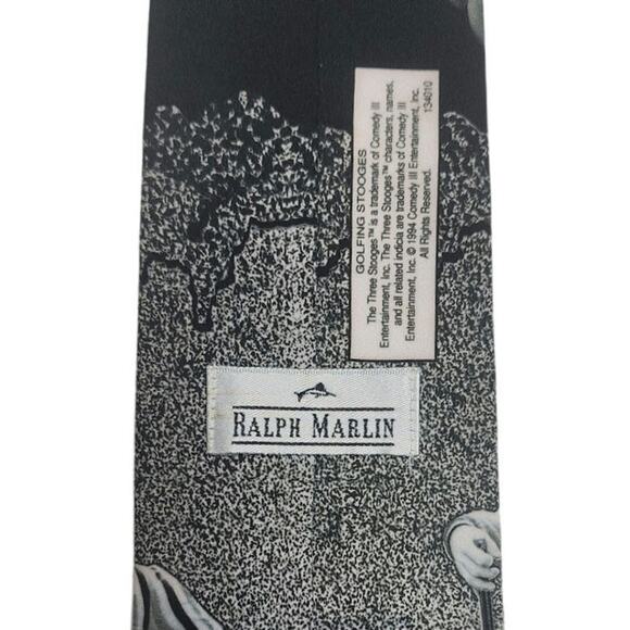 Ralph Marlin Men's Necktie The Three Stooges Golfing Vintage 90s Tie Made In USA - Picture 4 of 5